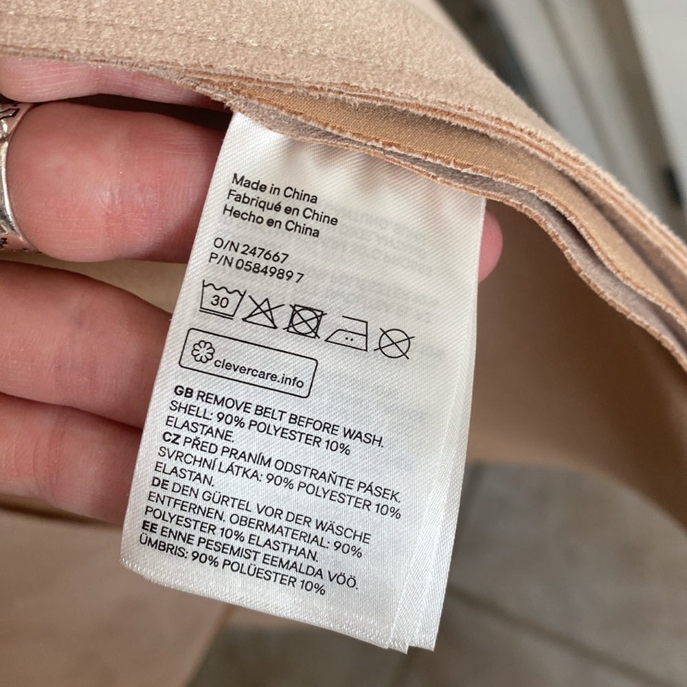 🌼 H&M Tan Longline Suede feeling/looking material Blush Coat - Picture 13 of 13